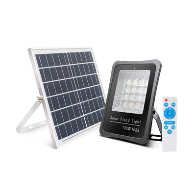 100W সৌর চালিত আইপি 65 সৌর নেতৃত্বাধীন বহিরঙ্গন বন্যা আলো উচ্চ ক্ষমতা দীর্ঘ জীবনকাল কারখানা এবং বহিরঙ্গন এলাকায় ব্যবহৃত